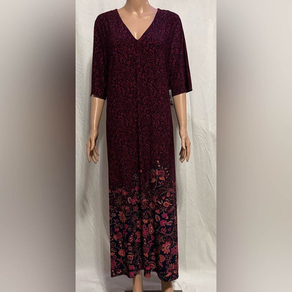 MSK
Plus Size Printed V-Neck Tie-Waist Short-Sleeve Dress - Picture 2 of 11